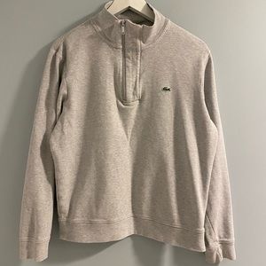 LACOSTE ¼ Zip Pullover Sweater Gray